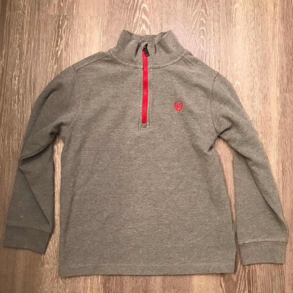 CHAPS by Ralph Lauren Waffle Knit Quarter Zip‎ Pullover Boy's Size Medium 10-12